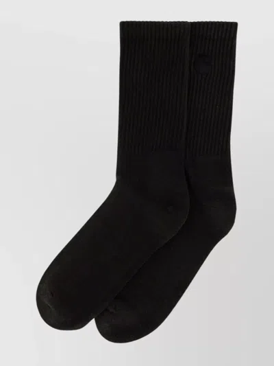 Carhartt "hudson" Crew Length Ribbed Texture Socks In Black