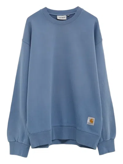 Carhartt Hudson Logo-patch Sweatshirt In Blue