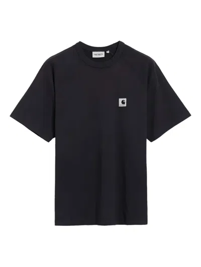 Carhartt Nelson Cropped Cotton Jersey T-shirt In Black