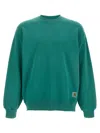 Carhartt Hudson Sweatshirt With Ribbed Cuffs And Hem In Green