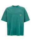 Carhartt Round Neck T-shirt Short Sleeves Pocket In Blue