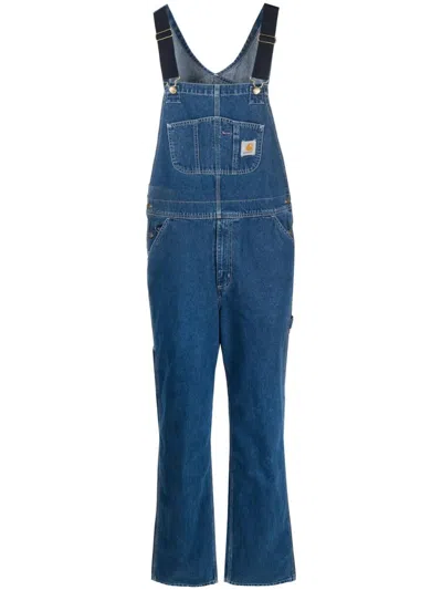 Carhartt Logo-patch Straight-leg Dungarees In Blue