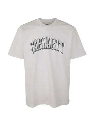 Carhartt White Scrawl Script T-shirt In Green