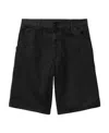 Carhartt Black Single Knee Denim Shorts In Black