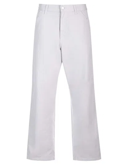 Carhartt Ice Grey Single Knee Pants In Sonic Silver Garment Dyed