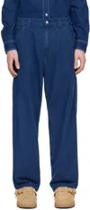 Carhartt Indigo Og Single Knee Denim Trousers In 01 Blue