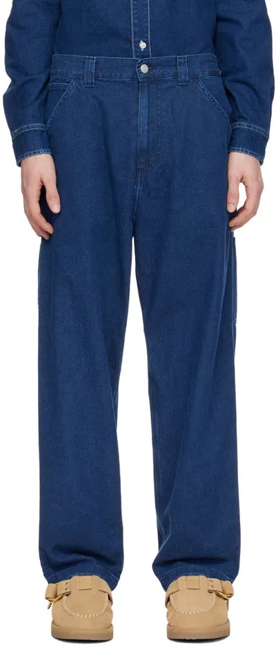 Carhartt Indigo Og Single Knee Denim Trousers In 01 Blue