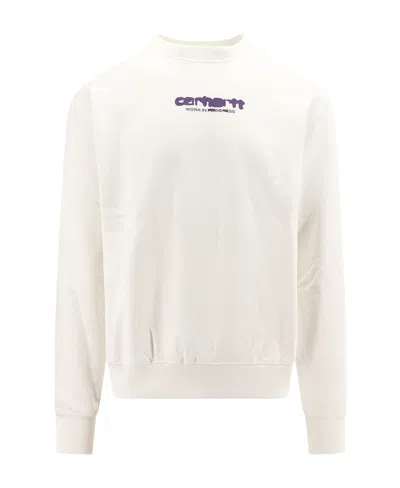 Carhartt Ink Bleed Cotton Sweatshirt In White