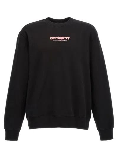 Carhartt Logo-print Cotton Sweatshirt In 0ix06black / Pink
