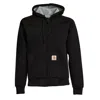 Carhartt Insulated Hooded Jacket With Adjustable Features And Custom Zip In Black