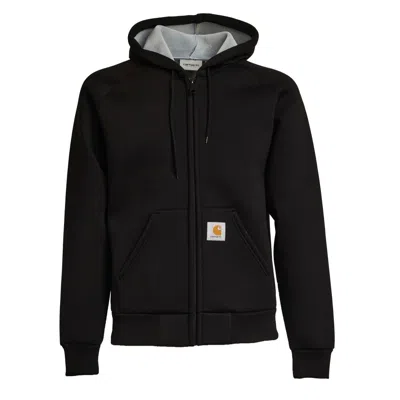 Carhartt Insulated Hooded Jacket With Adjustable Features And Custom Zip In Black