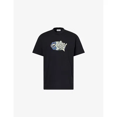 Carhartt Mens  Wip Louder Brand-print Cotton-jersey T-shirt In Black