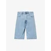 Carhartt "landon" Bermuda Shorts With Belt Loops In Blue