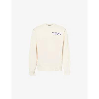 Carhartt Mens Natural Helix Graphic-print Knitted Sweater In Brown