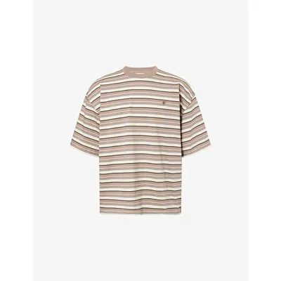 Carhartt Mens  Wip Nathan Striped Cotton T-shirt In Nathan Stripe, Branch