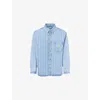 Carhartt Striped Cotton Shirt Jacket With Chest Pocket In Blue