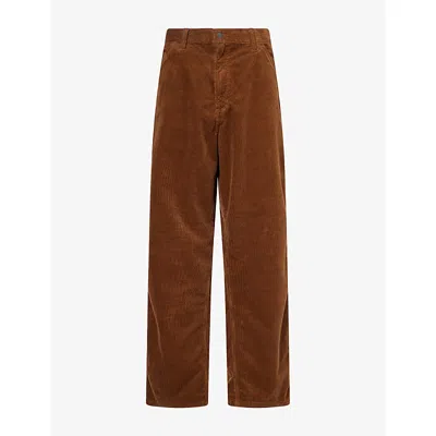 Carhartt Ip Mens Simple Straight-leg Corduroy Cotton Trousers Wip H Brown