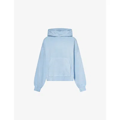 Carhartt Ip Womens Benton Kangaroo-pocket Cotton-jersey Hoody Air Sky