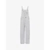 Carhartt Ip Womens Black Brand Patch Straight-leg Denim Dungarees