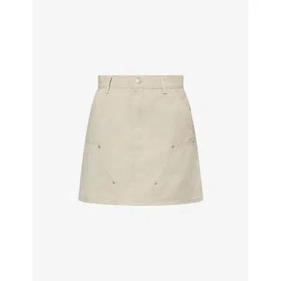 Carhartt Ip Womens Ecru Maeve Two-slip-pockets Cotton Mini Skirt