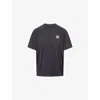 Carhartt Omens Black Hudson Logo-patch Cotton-jersey T-shirt In Blue