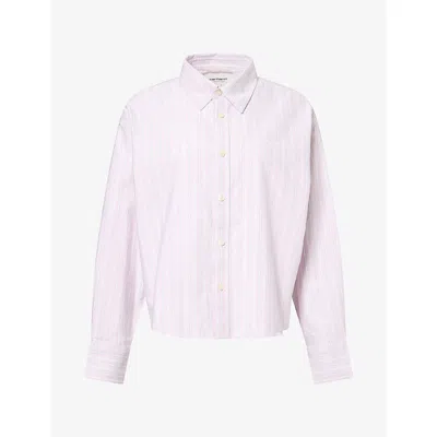Carhartt Ip Womens Kanan Pinstripe Cotton Shirt Kanan Stripe, Hortensia In Pink
