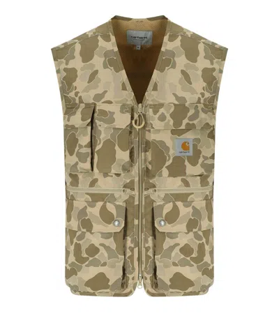 Carhartt Irwin Camo Duck Desert Vest In Green