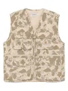 Carhartt Beige Printed Poplin Irwin Vest In Green