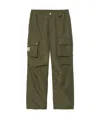 Carhartt Irwin Pant With Elastic Waistband And Cargo Pockets In Green