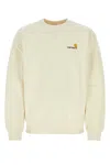Carhartt Wip Ivory Cotton Blend American Script Swea In Yellow