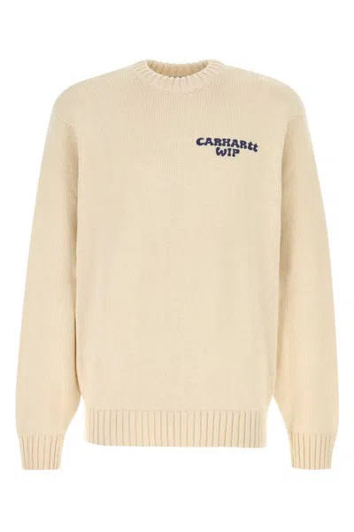 CARHARTT IVORY COTTON BLEND HELIX SWEATER