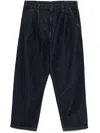 Carhartt Straight Trousers With Front Pleats And Pockets In Blue