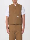 Carhartt Logo-patch Zipped Vest In Brown