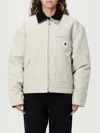 Carhartt Corduroy-collar Zip-front Jacket In White
