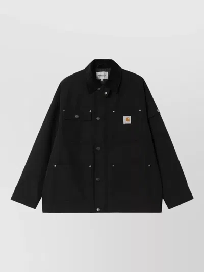 Carhartt Jacket Long Sleeves Chest And Front Pockets In Black
