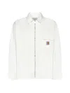 Carhartt Rainer Herringbone Shirt Jacket In Off-white Rinsed
