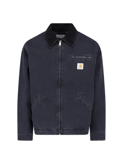 Carhartt Black Og Detroit Cotton Jacket In Yellow