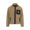 Carhartt Liner Jacket With High Collar And Pockets In Brown