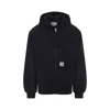 Carhartt Hooded Jacket With Pockets And Ribbed Finish In Black