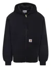 Carhartt Organic Cotton Hooded Blazer Kangaroo Pockets In Black
