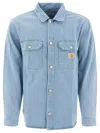 Carhartt Harvey Shirt With Long Sleeves And Pointed Collar In Blue