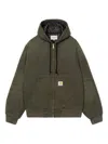Carhartt Hooded Blazer With Front Pockets And Ribbed Cuffs In Green