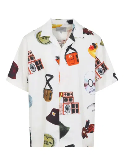 Carhartt Work In Progress Jacob Rochester Print Short Sleeve Camp Shirt In Multi