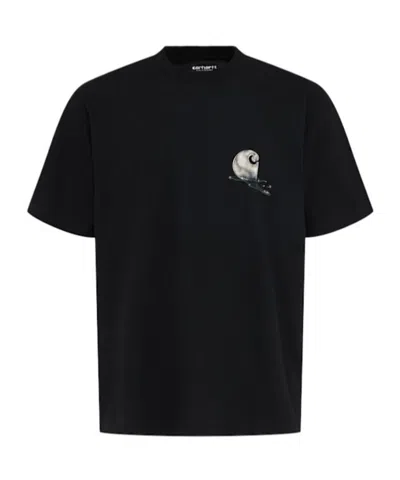 Carhartt Wip Ss Jake Garcia Martini Print Organic Cotton T Shirt In Black