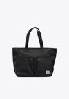 Carhartt Jake Logo Patch Nylon Tote Bag In Black