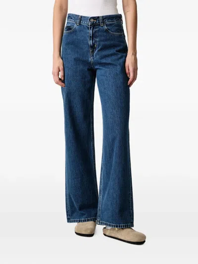 Carhartt Jane Logo-patch Wide-leg Jeans In Blue