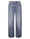 Carhartt Jane Denim Trousers With Belt Loops And Pockets In Blue