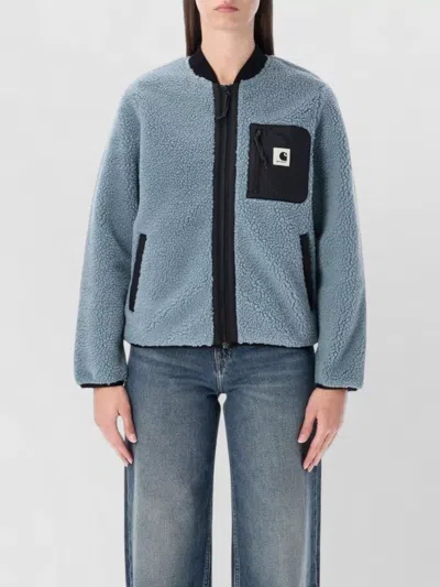 Carhartt Janet Pile Jacket Liner Ribbed Collar In Blue