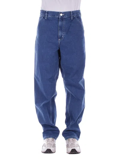 Carhartt Jeans In Blu Stonewashed Blu