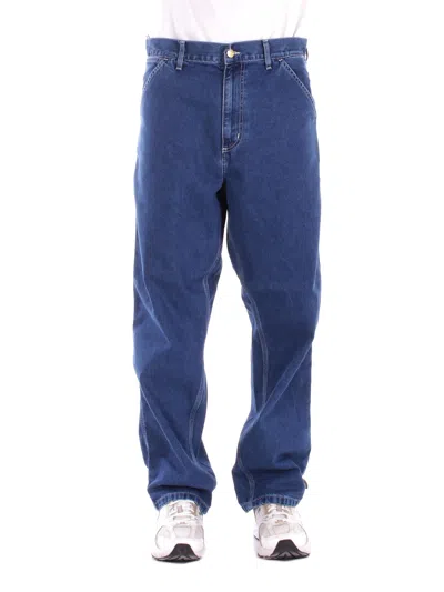 Carhartt Jeans In Blu Stonewashed Blu